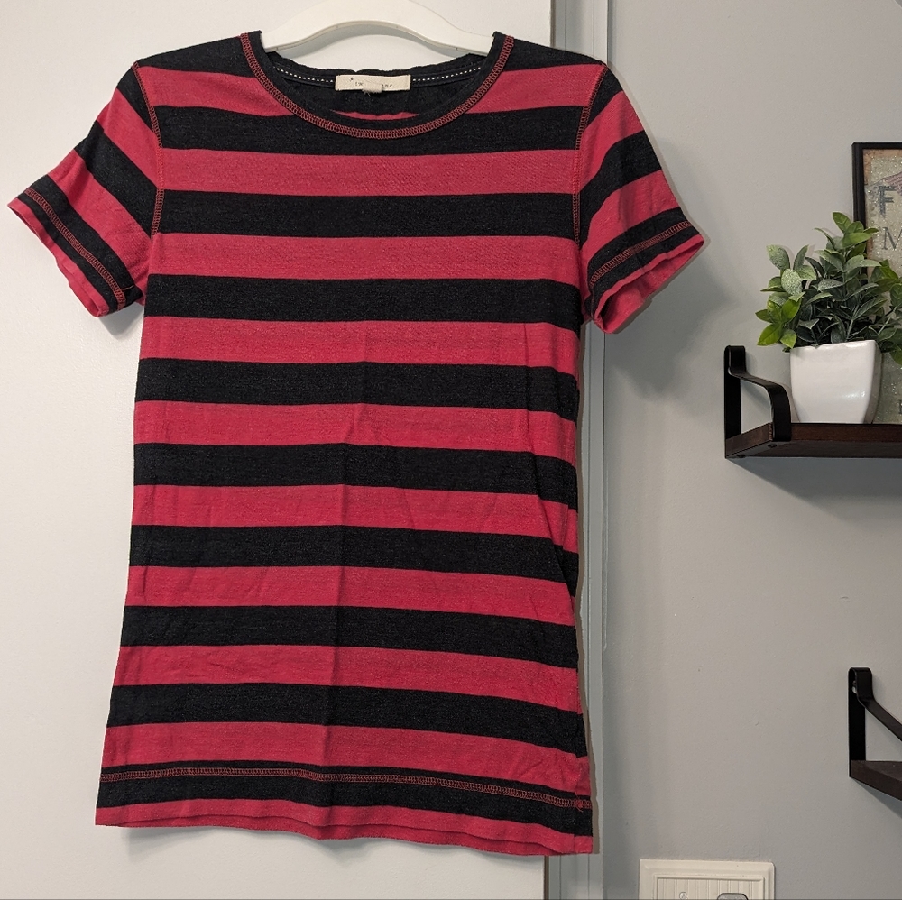 3/$12 Forever 21 Pink & Gray Striped Top